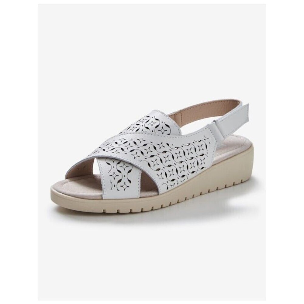 RIVERS Leathersoft Adina Lasercut Peep Toe Bohemian Sandal- Size US 11/ 43 EU